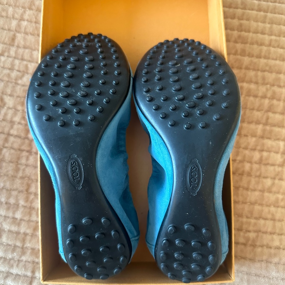 Tod's Blue Suede Penny Loafers - Picture 4 of 4